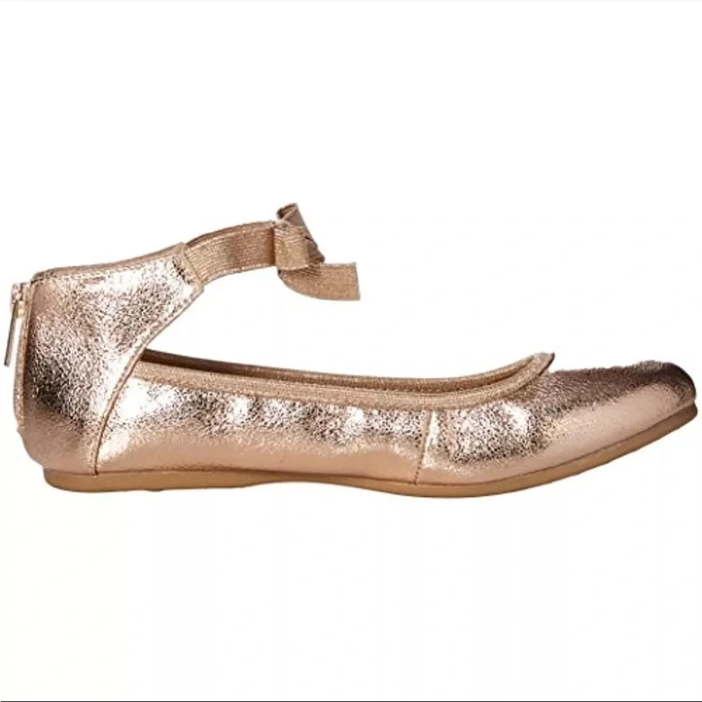 Kenneth Cole Rose Gold Ballet Flats with Ankle Strap size 4